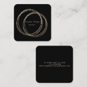 Moderne legant, rode, gouden cirkels vierkante visitekaartje (Voorkant / Achterkant)