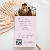 Moderne legant Script Lavender Photo Wedding All In One Uitnodiging