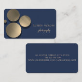 Moderne legant, Stippen, blauw Visitekaartje (Voorkant / Achterkant)