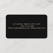 Moderne legant, Stippen, zwart Visitekaartje (Achterkant)