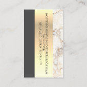 Moderne legante geometrische marmer Gold, schaar Visitekaartje (Achterkant)