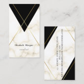 Moderne legante geometrische marmer Gold Stripes Visitekaartje (Voorkant / Achterkant)