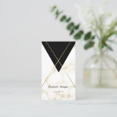 Moderne legante geometrische marmer Gold Stripes Visitekaartje (Staand voorkant)