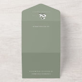 Moderne legante grove QR-code bruiloft All In One Uitnodiging (Buitenkant)