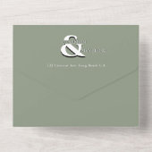 Moderne legante grove QR-code bruiloft All In One Uitnodiging (Achterkant)