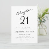 Moderne legante kalligrafie 21ste verjaardag kaart (Staand voorkant)