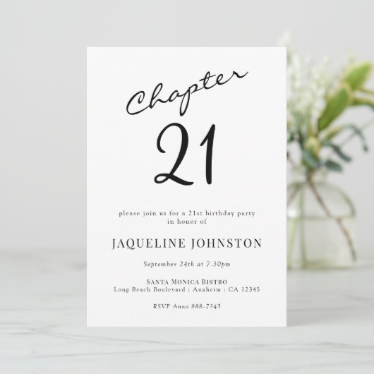 Moderne legante kalligrafie 21ste verjaardag kaart (Staand voorkant)