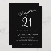 Moderne legante kalligrafie 21ste verjaardag kaart (Voorkant / Achterkant)