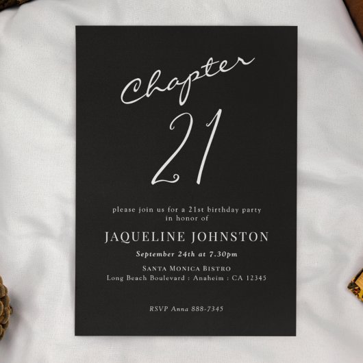 Moderne legante kalligrafie 21ste verjaardag kaart