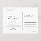 Moderne legante kalligrafie Foto bruiloft Bedankt Briefkaart (Achterkant)