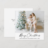 Moderne legante kalligrafie Ink Pen Kerstmis Feestdagenkaart (Voorkant / Achterkant)