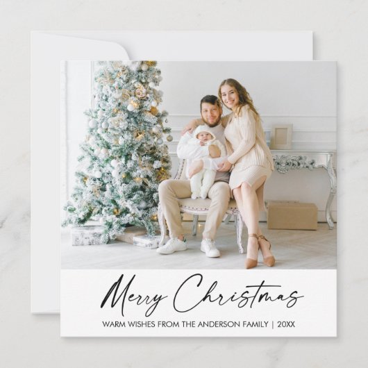 Moderne legante kalligrafie Ink Pen Kerstmis Feestdagenkaart (Voorkant)