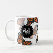 Moderne legante monoarch Butterfly-monogrammen Koffiemok (Links)