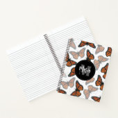 Moderne legante monoarch Butterfly-monogrammen Notitieboek (Binnen)