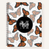 Moderne legante monoarch Butterfly-monogrammen Notitieboek (Voorkant)