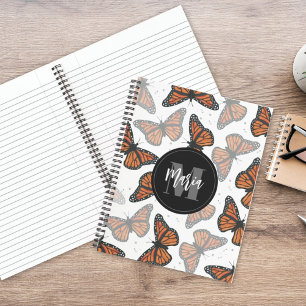 Moderne legante monoarch Butterfly-monogrammen Notitieboek