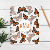 Moderne legante monoarch Butterfly-monogrammen Notitieboek