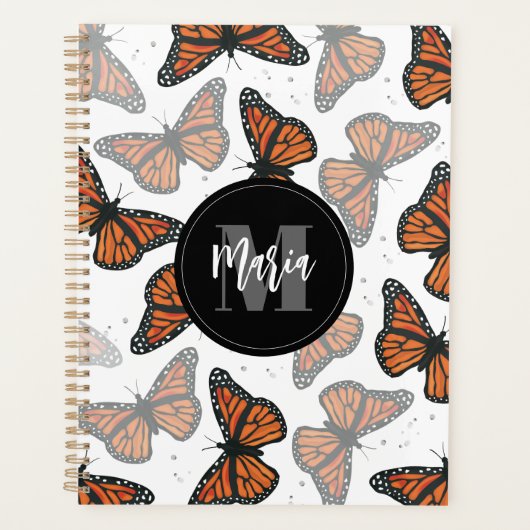 Moderne legante monoarch Butterfly-monogrammen Planner (Voorkant)