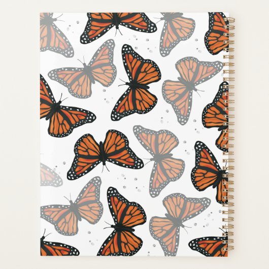 Moderne legante monoarch Butterfly-monogrammen Planner (Achterkant)