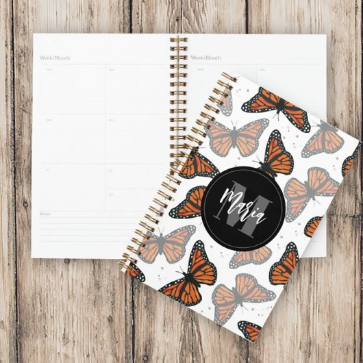 Moderne legante monoarch Butterfly-monogrammen Planner