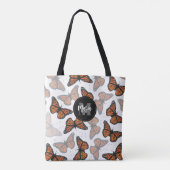 Moderne legante monoarch Butterfly-monogrammen Tote Bag (Achterkant)