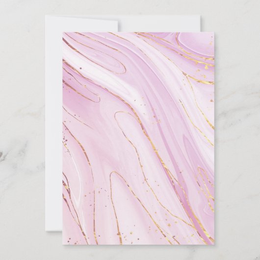 Moderne legante ringen met Rozen Paarse bruiloft Kaart (Achterkant)