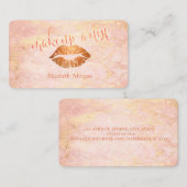 Moderne legante Roos marmer, glitter Lips Visitekaartje (Voorkant / Achterkant)