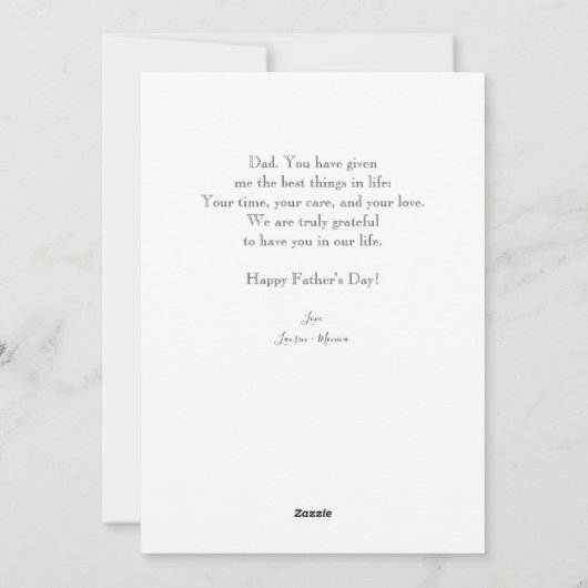 Moderne legante Vaderdag kaart (Achterkant)