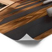 Moderne Lege Yoga Studio met Parketvloer Poster (Hoek)