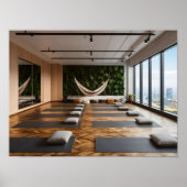 Moderne Lege Yoga Studio met Parketvloer Poster (Voorkant)