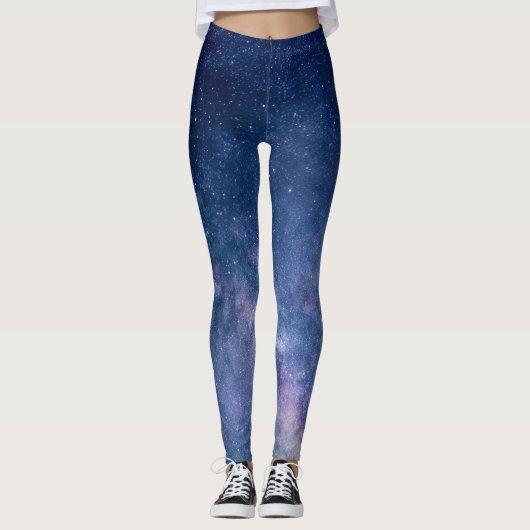 Moderne Leggings | blaues Universum, Kosmos,Sterne (Voorkant)