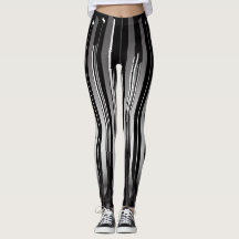 Moderne Leggings in Stripe / Black White