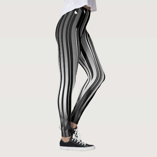 Moderne Leggings in Stripe / Black White (Rechts)