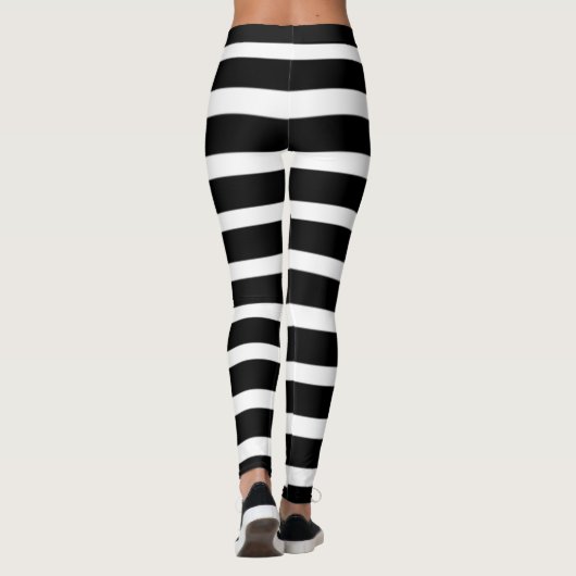 Moderne leggings voor zwarte en witte strepen (Achterkant)