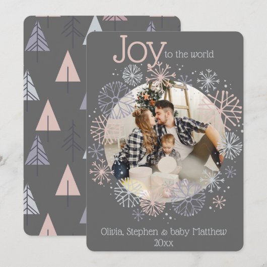 Moderne leigrijze fotolijst met pastelkleuren snee (Voorkant / Achterkant)