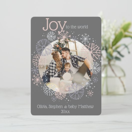 Moderne leigrijze fotolijst met pastelkleuren snee (Staand voorkant)