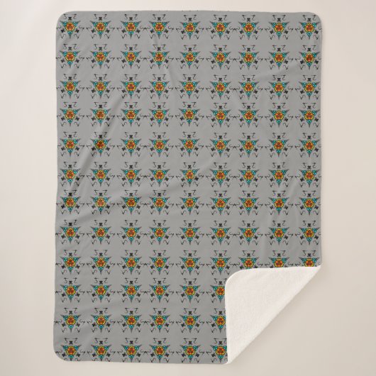 Moderne Leiste Mandala" Sherpa Deken (Voorkant)