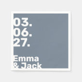 Moderne leisteen Blauw Minimale Verticale Datum Tr Servet (Voorkant)