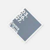 Moderne leisteen Blauw Minimale Verticale Datum Tr Servet (Hoek)