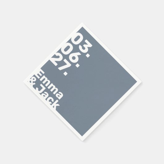 Moderne leisteen Blauw Minimale Verticale Datum Tr Servet (Hoek)