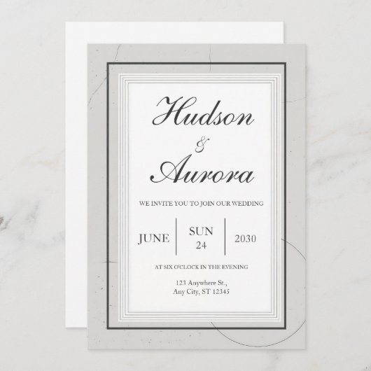 Moderne leisteen bruiloft uitnodiging (Voorkant / Achterkant)