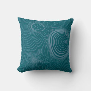 Moderne Leisteenblauwe Psychedelische Topografisch Kussen