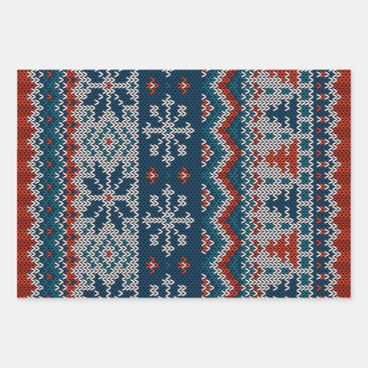 Moderne lelijke partij rode en blauwe lelijke trui inpakpapier vel (Voorkant)