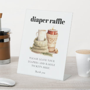 Moderne lelijke trui Baby shower luier Raffle Reclamebord Met Voetstuk