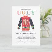 Moderne Lelijke Trui Vakantie Feest Chic Kerstmis Kaart (Staand voorkant)