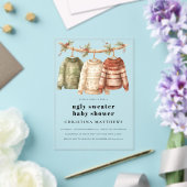 Moderne lelijke wintertrui Baby shower Acryl Uitnodigingen (Insitu (Huwelijk))