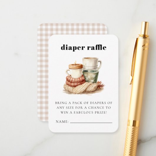 Moderne lelijke wintertrui Baby shower behuizing Informatiekaartje (Voorkant / Achterkant in situ)