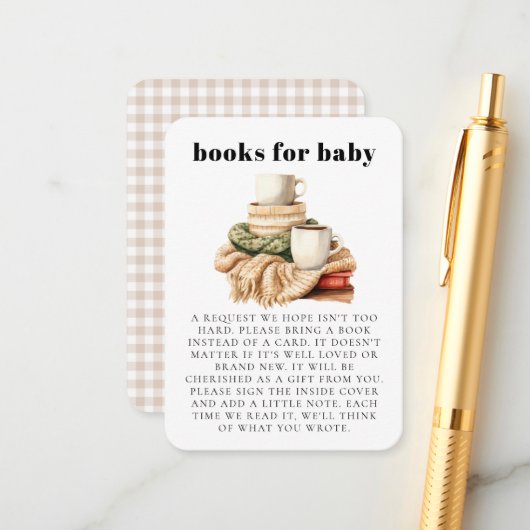 Moderne lelijke wintertrui Baby shower behuizing Informatiekaartje (Voorkant / Achterkant in situ)