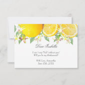 Moderne Lemon Boho Zomer Bruidsmeisje Uitnodiging (Achterkant)