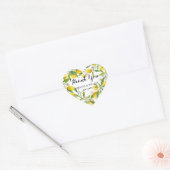 Moderne Lemon Boho Zomer Bruiloft Hartelijk dank Hart Sticker (Envelop)